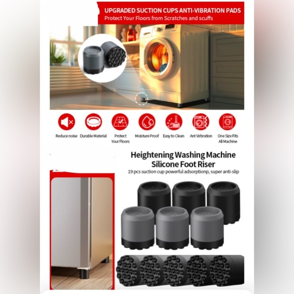 12 Bed Furniture Risers BLK 2.5”High Round W/Suction Non-Slip Noise Cancel NIB - Picture 11 of 13